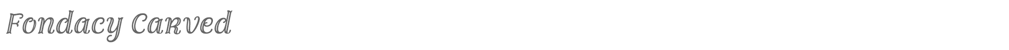 Sample characters Fondacy Carved Font